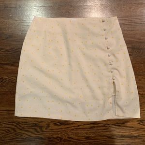 Princess Polly yellow dot mini skirt